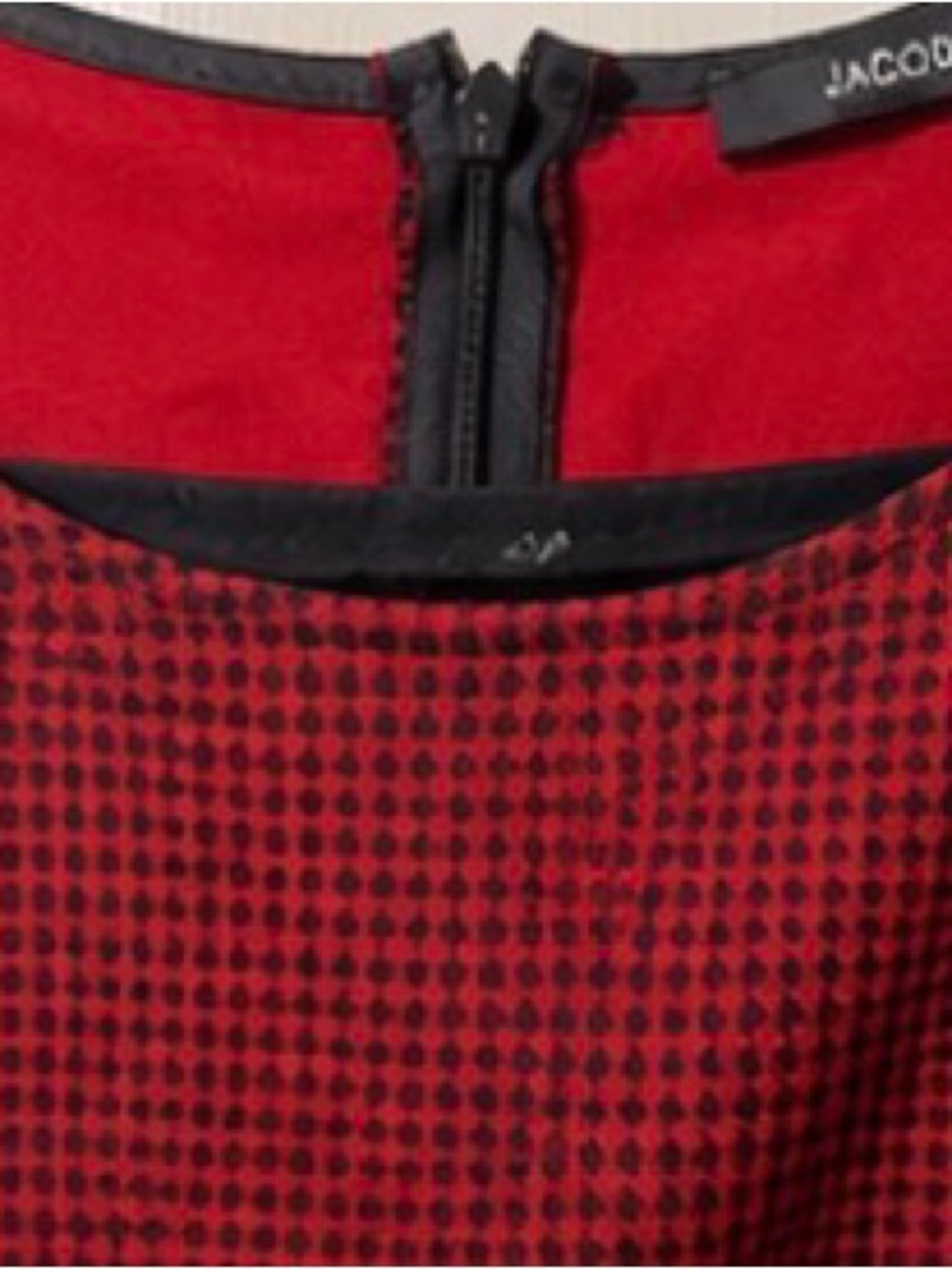 JACOB Red & Black Check Fit & Flare Dress Bow Waist Small - Picture 4 of 6